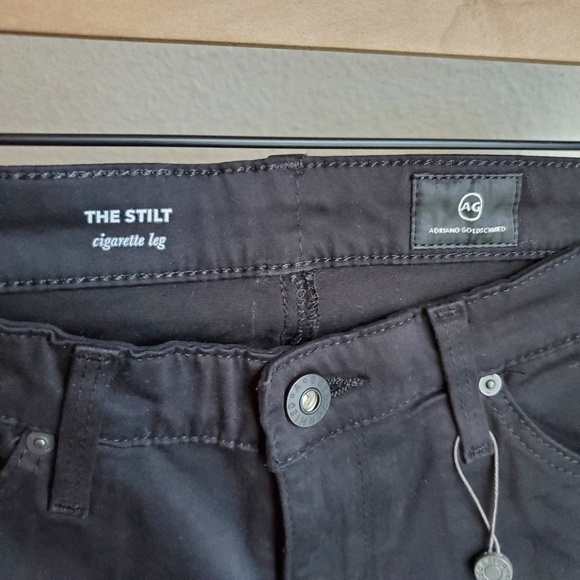 AG Adriano Goldschmied Stilt Jeans in Super Black Sateen NEW - Picture 7 of 9
